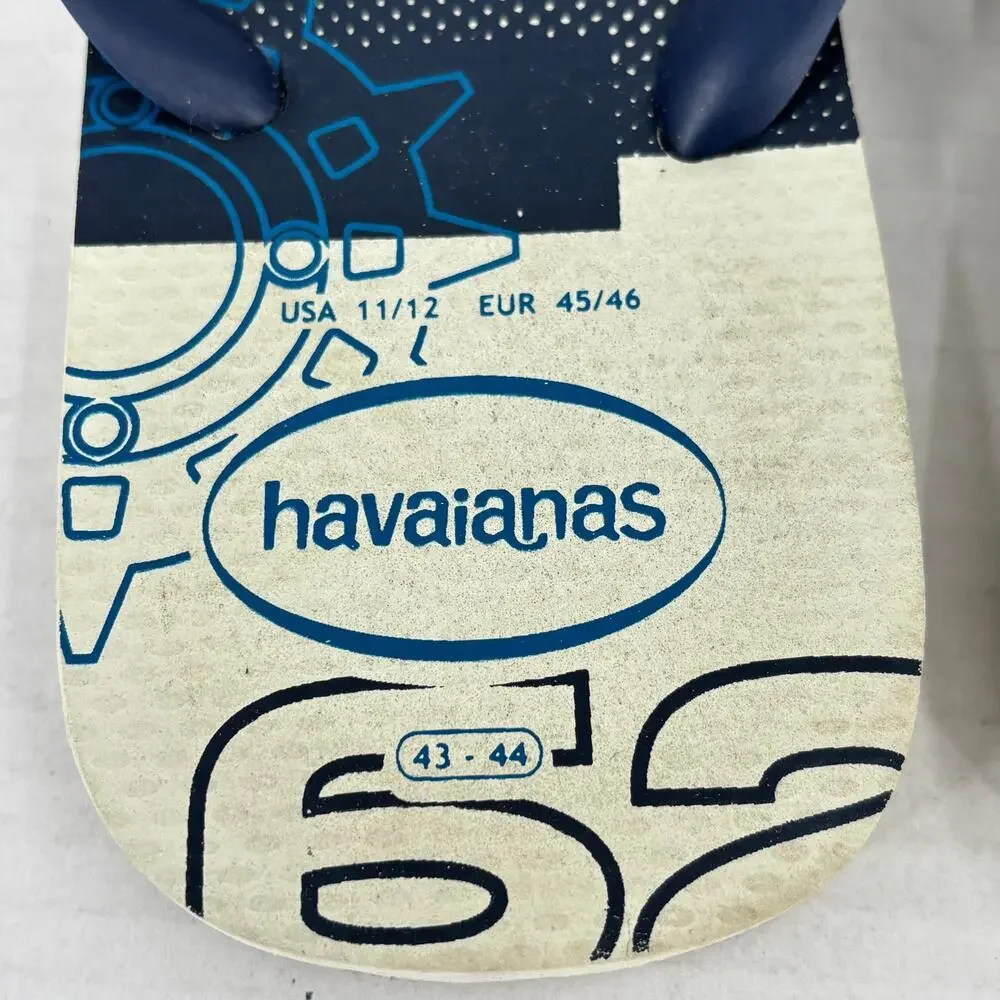 Havaianas BMX Flip Flop Sandals Mens Size 11 / 12‎ Navy Blue Top Masculino